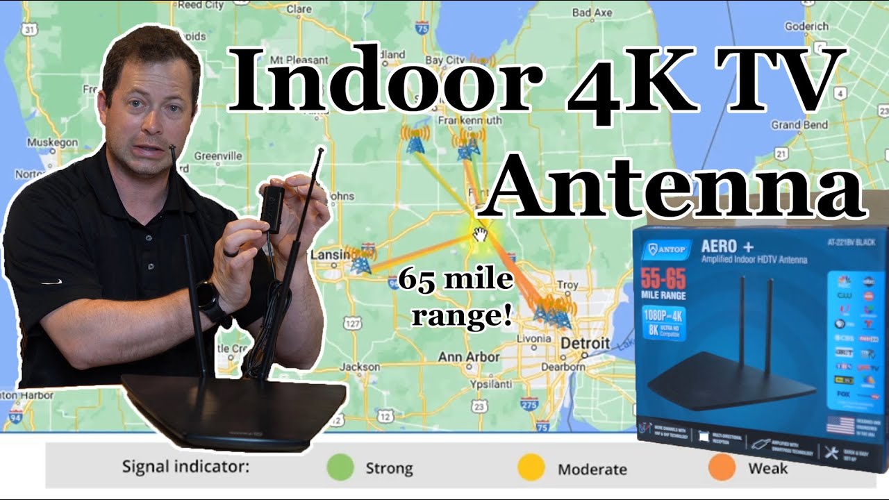 ✅ Get FREE 4K TV Channels - ANTOP Indoor TV Antenna - Test & Review -How To Find Stations & Channels