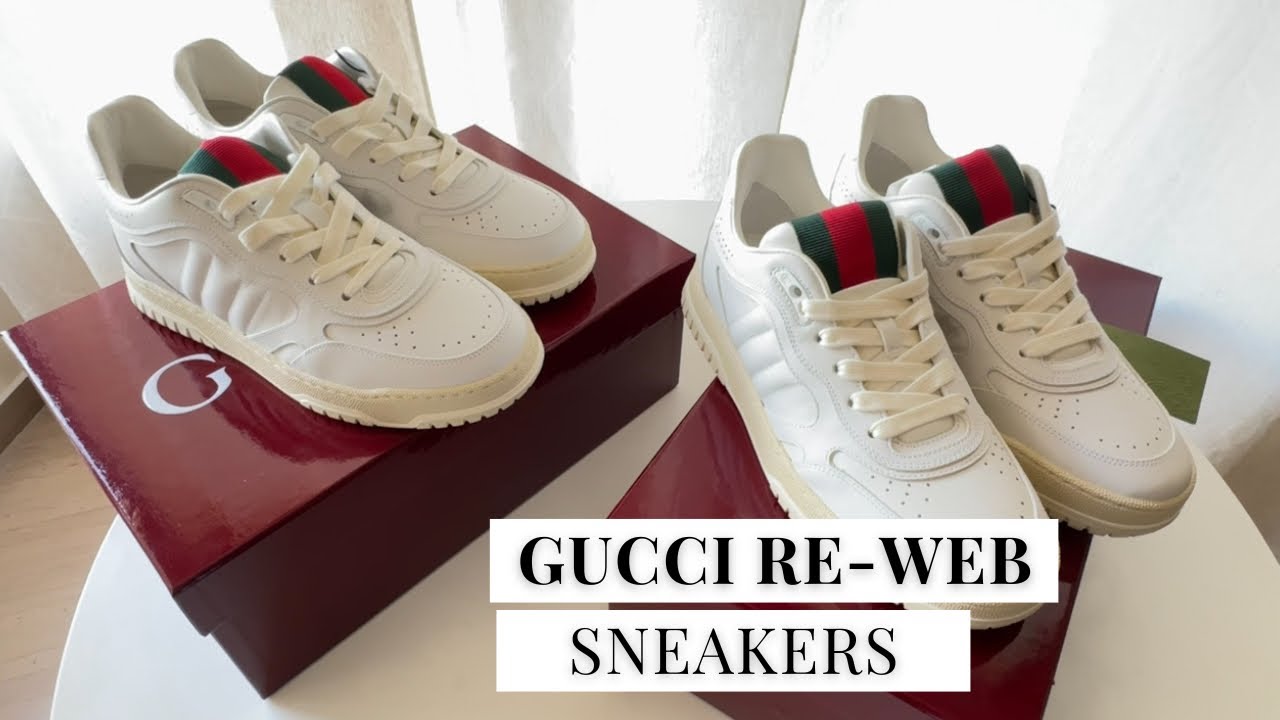 Gucci Re-Web Leather Sneakers for Men & Women | daisyenroute 