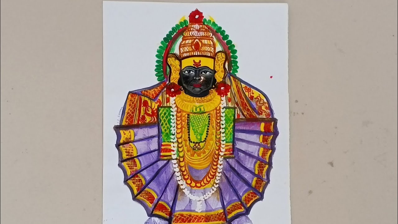 How to draw thread art mahalaxmi step by step tutorial 