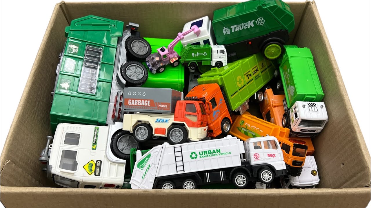 Cars Toys Videos for Kids | Garbage Truck Collection Running on the Slide