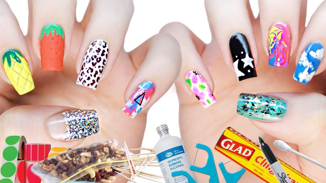 10 DIY Nail Art Designs Using HOUSEHOLD ITEMS! | The Ultimate Guide #3