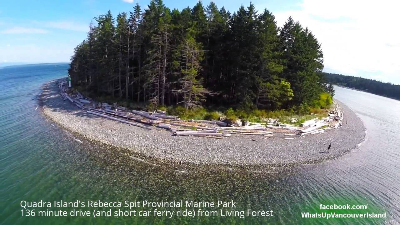 Quadra Island's Rebecca Spit Provincial Marine Park 136 minutes from Living Forest