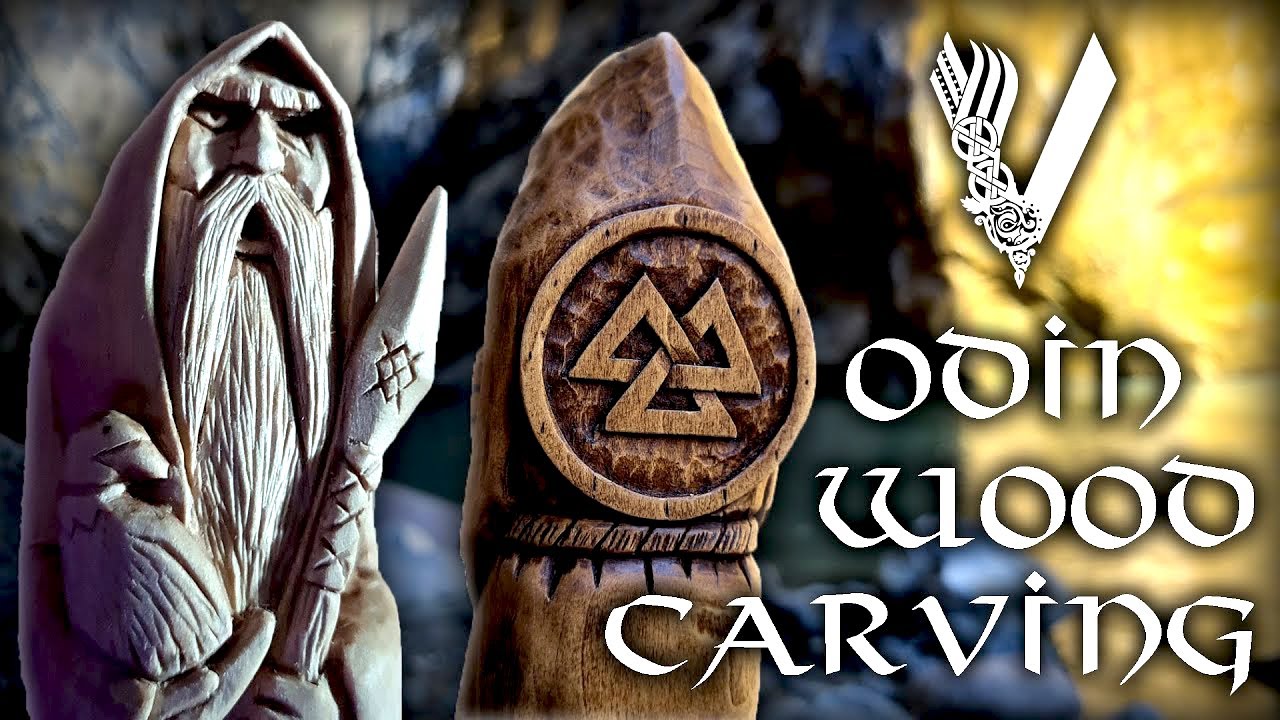 Intaglio legno del Dio Vichingo Odino | Viking Odin Wood Carving