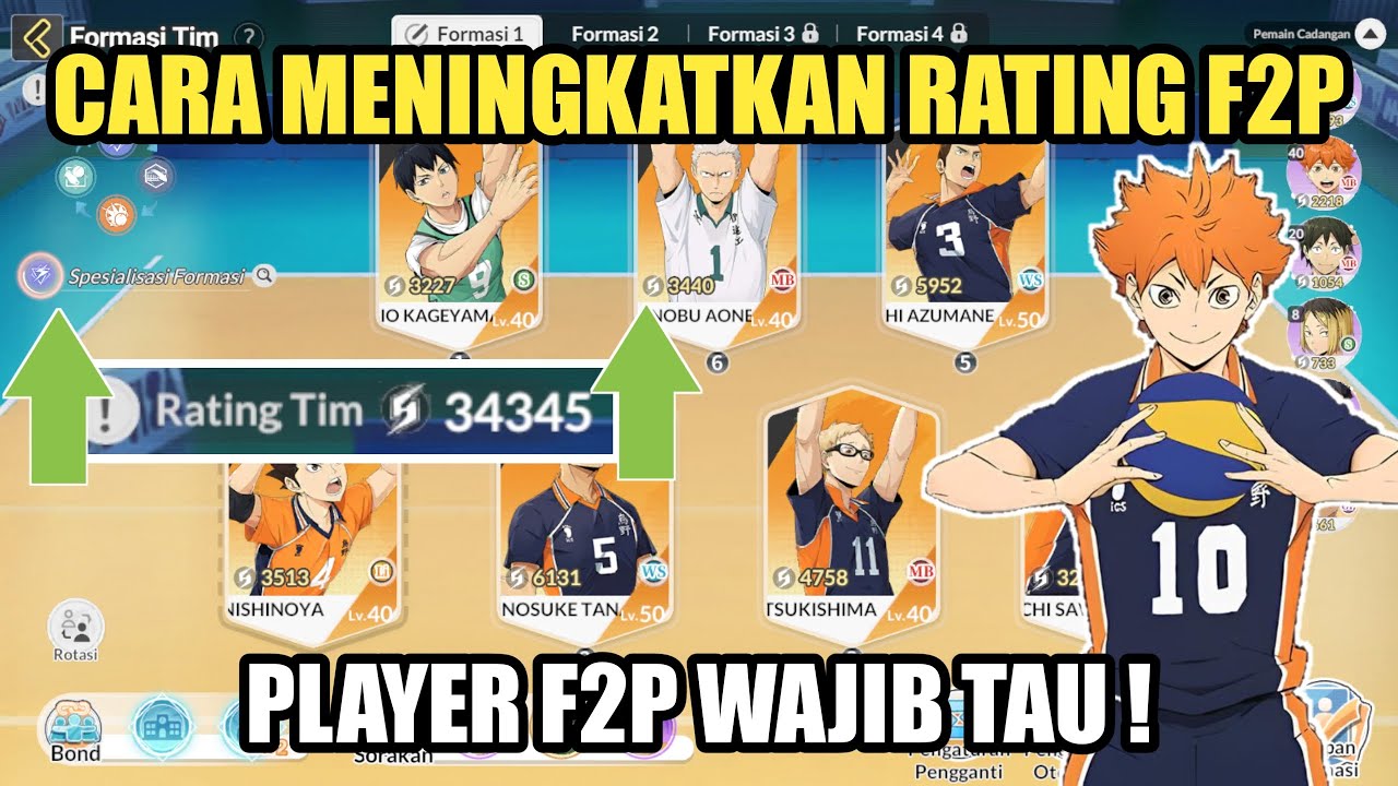 Cara Meningkatkan Rating Untuk Player F2P ! - Haikyuu Fly High