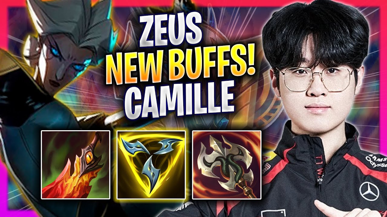 ZEUS TRIES CAMILLE WITH NEW BUFFS! - T1 Zeus Plays Camille TOP vs Aatrox! | Season 2024