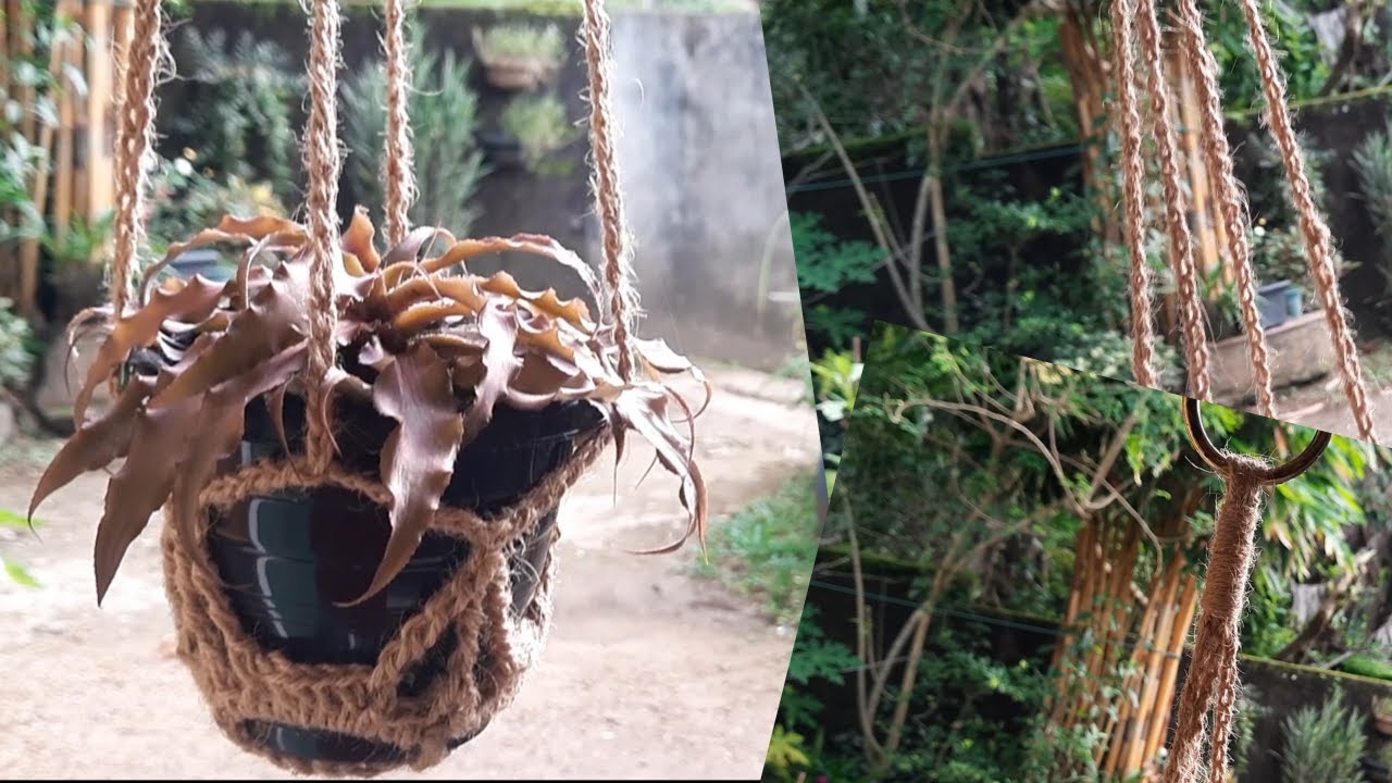 Crochet plant holder | Plant hanger tutorial | Loop on hook