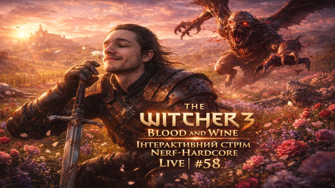 🍷 Witcher 3 Blood and Wine | Чат Квести + Сюжет | NERF HARDCORE #58 🔥