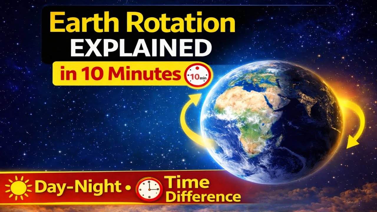 Earth Rotation Explained | 1° = 4 Minutes 🔥 Day–Night & Time Difference | Exam Special #vardaan_arts