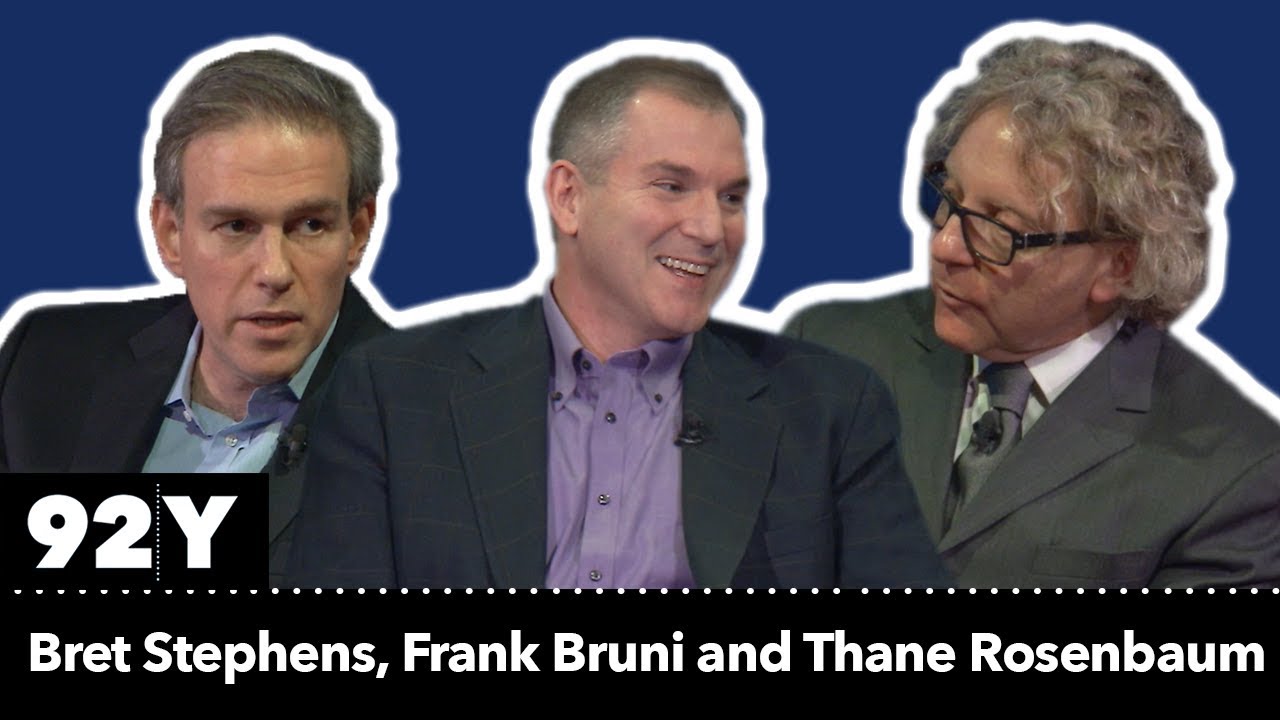 Bret Stephens and Frank Bruni with Thane Rosenbaum