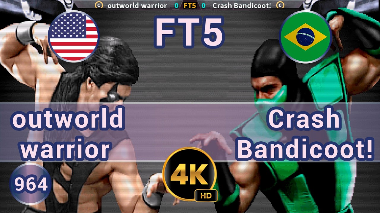 UMK3 - 🇺🇸 outworld warrior vs Crash Bandicoot! 🇧🇷 FT5 / 4K 60FPS #umk3  #team99hits #t99h #fightcade