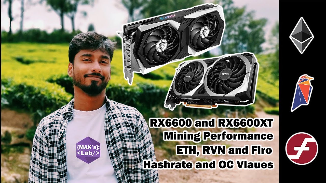 RX6600 and RX6600XT Ethereum, Raven and Firo Hashrate and Overclocks | Tamil