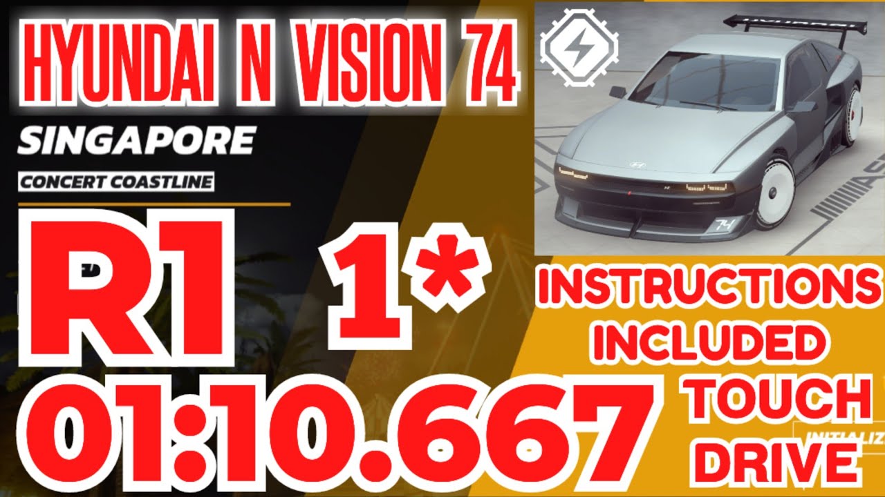 Asphalt UNITE - HYUNDAI N VISION 74 Grand Prix | Round 1 | 1⭐ Touchdrive | Concert Coastline