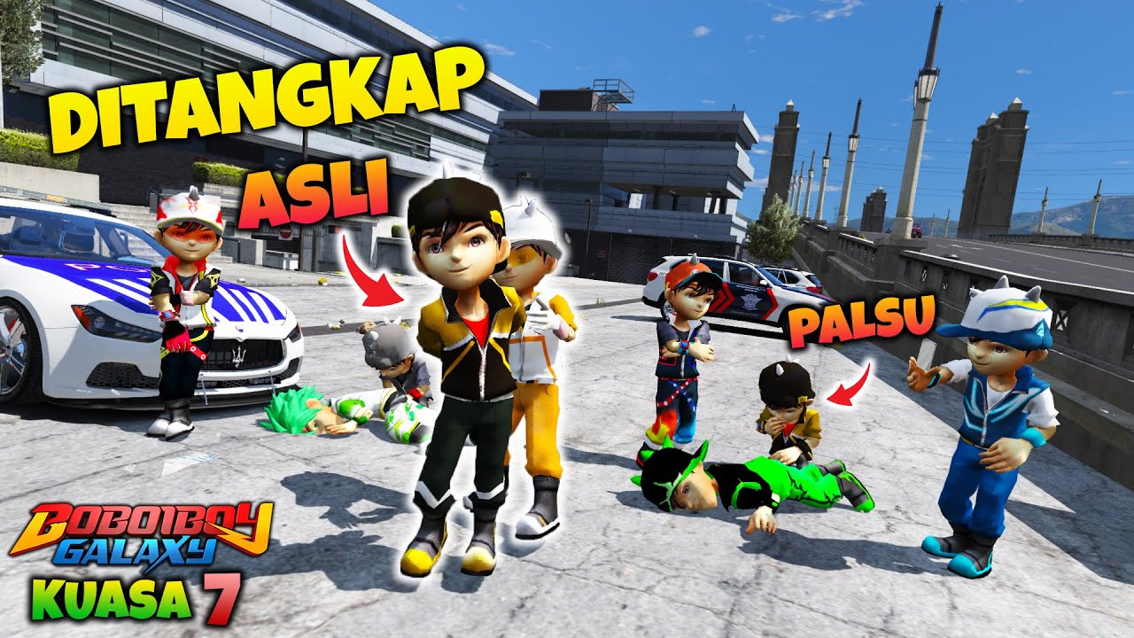 GTA 5 MOD BOBOIBOY KUASA 7 MEMBAWA BOBOIBOY GEMPA ASLI KE KANTOR POLISI