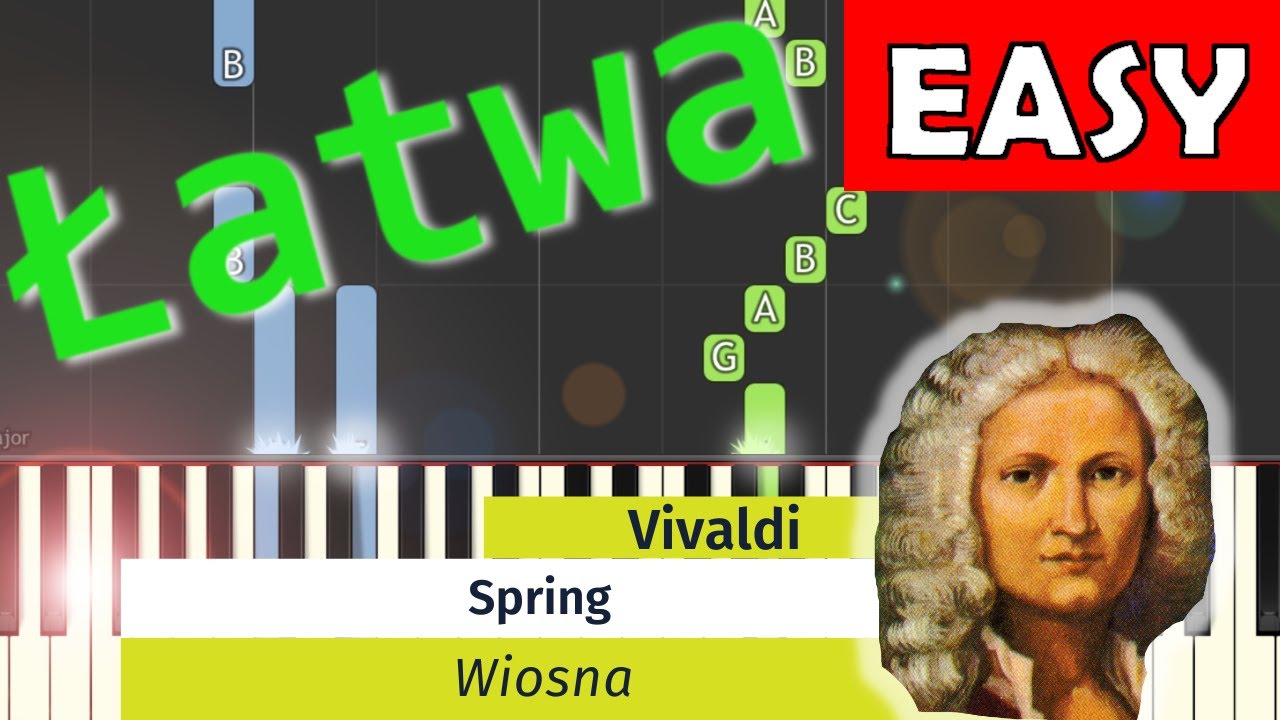 🎹 Wiosna (A. Vivaldi) - Piano Tutorial (łatwa wersja) 🎵 NUTY W OPISIE 🎼