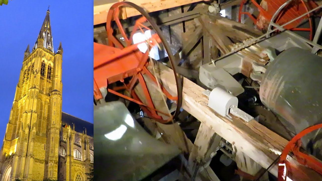 Ieper, Sint-Maartenskathedraal, klokken (solo & driegelui). Ypres, the bells of the cathedral.