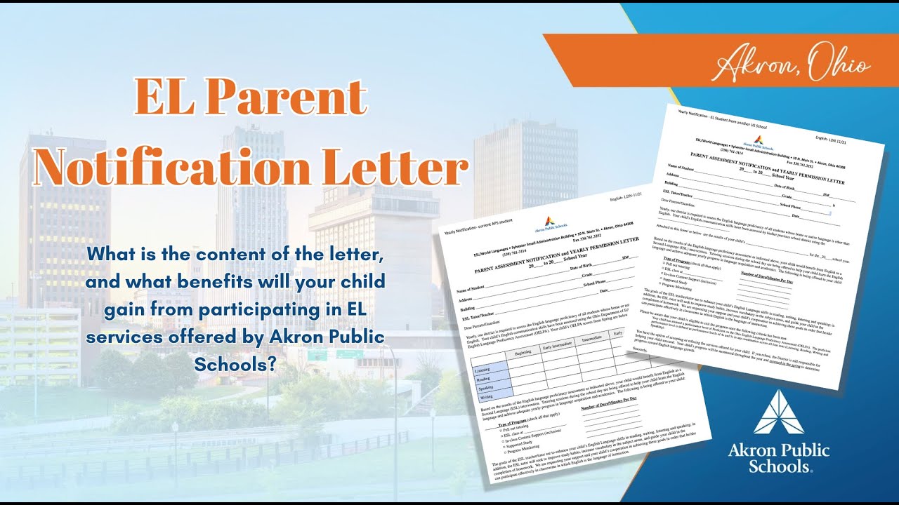 English | Newly Enrolled EL Student Parent Notification Letter
