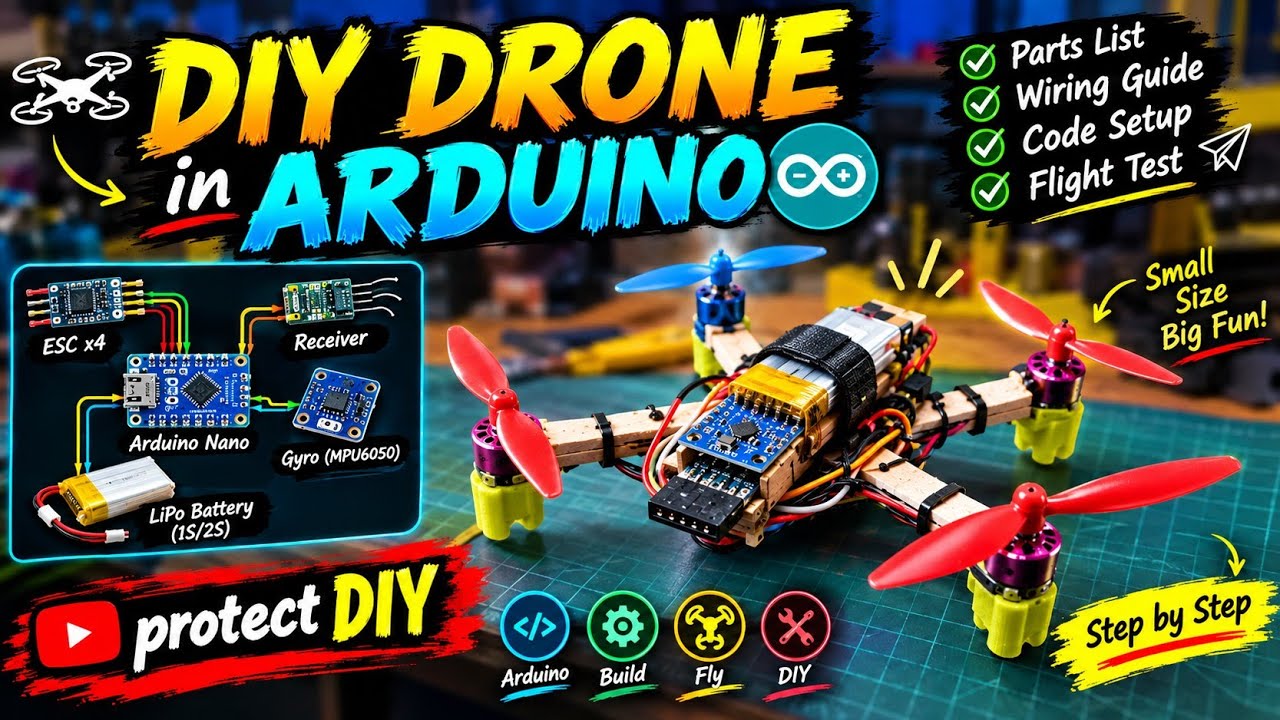 Arduino drone making #psprotechdiy #projectschool #smd 