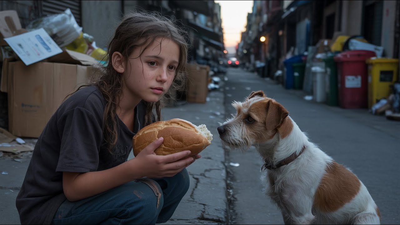 Une Fille Sans Abri a Donné Son Seul Pain à un Chien Affamé, Ce Qui S'est Passé Ensuite a Fait Pleur