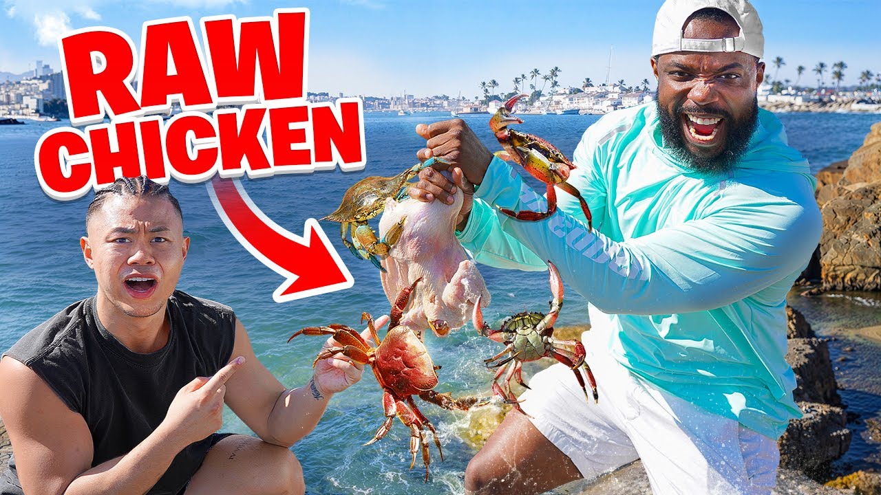 Catching Crabs With Raw Chicken Bait Challenge ft. Kenny Chao!