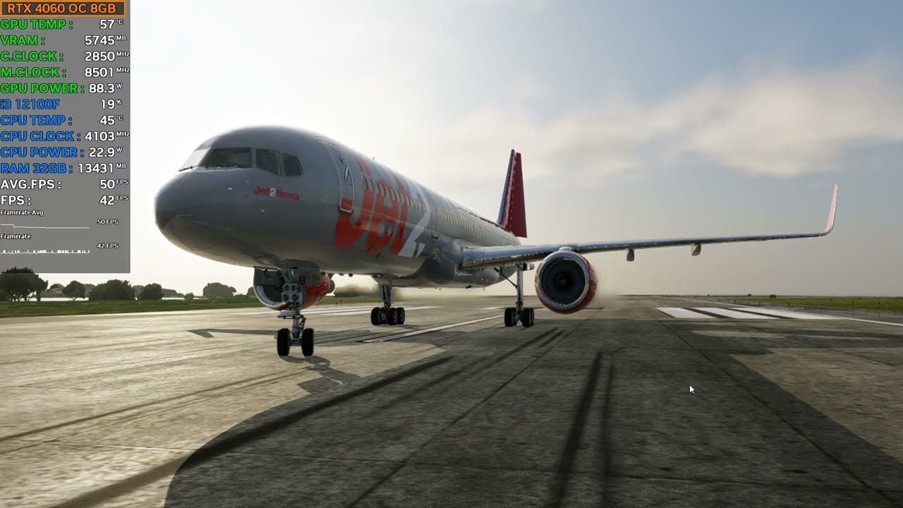 X-Plane 12 {RTX 4060 EAGLE OC 8GB + i3 12100F 32GB RAM High Settings}  Boeing 757 Professional (PC)