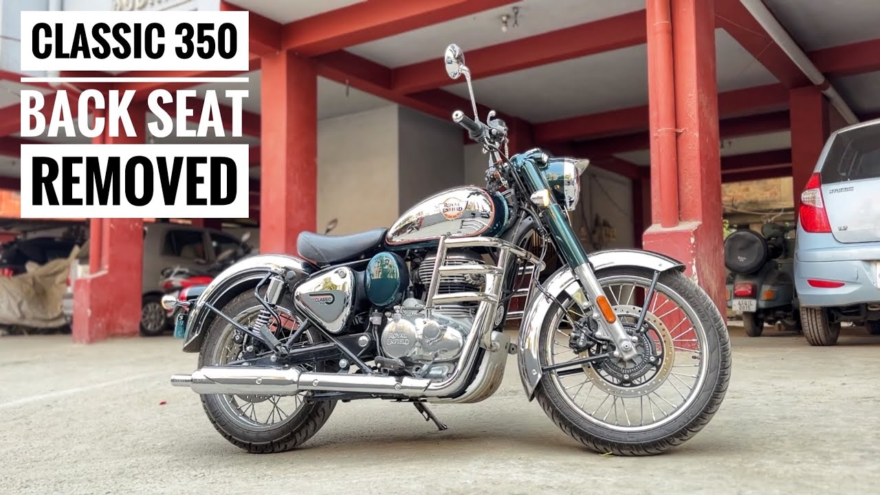 How To Remove Back Seat of My Classic 350Reborn Emerald Green |Easily in 10 mins | Cinematic’s.