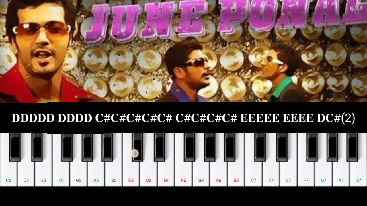 June Ponal July katre /Piano notes/Harris Jayaraj Hits/Unnale Unnale