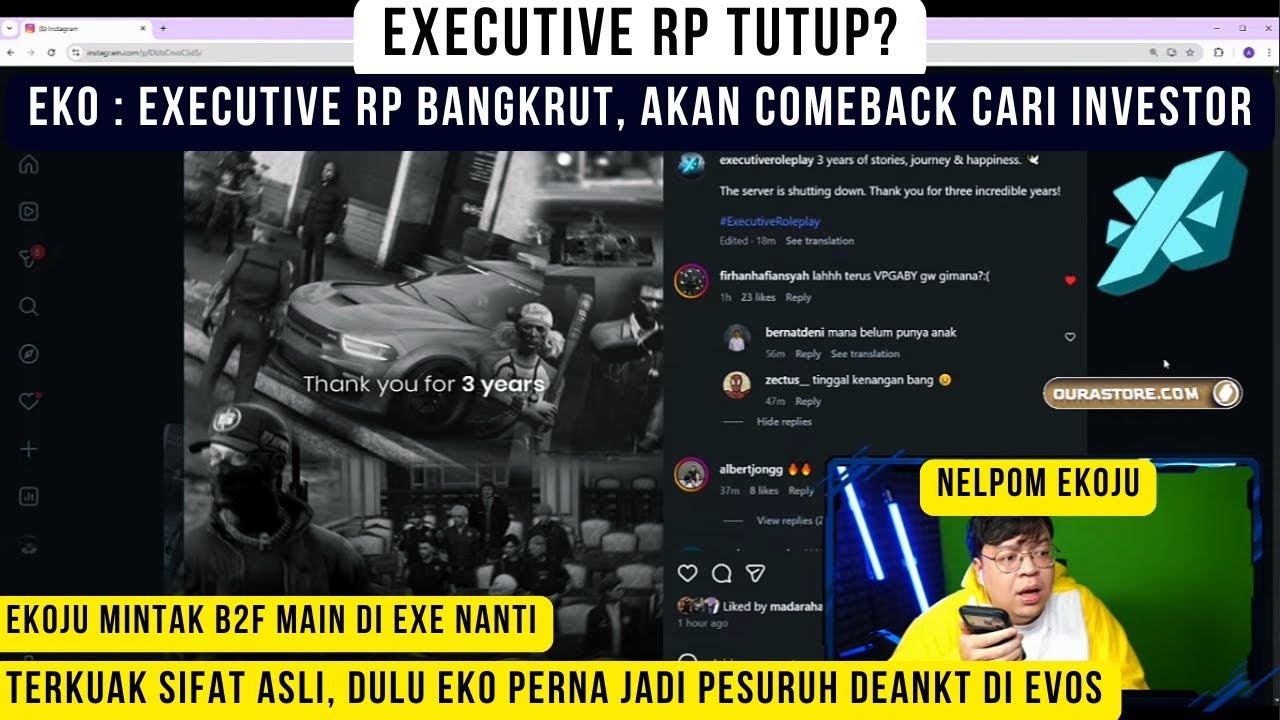 Executive RP Tutup ! Eko : Exe Bangkrut ! Eko minta ke Deankt B2F main di Exe nanti