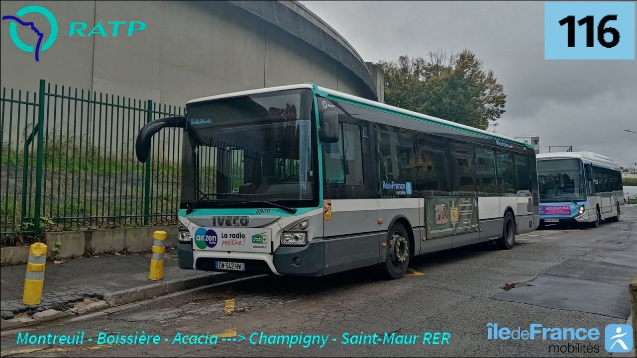 Bus 116 RATP - Urbanway 12 N°8900 Montreuil - Boissière - Acacia --- Champigny - Saint-Maur RER