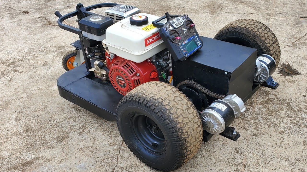 Chế Máy Cắt Cỏ Điều Khiển Từ Xa Từ  Máy Cắt Cỏ Cũ.Robot Cắt Cỏ Tự Chế Giá Rẻ