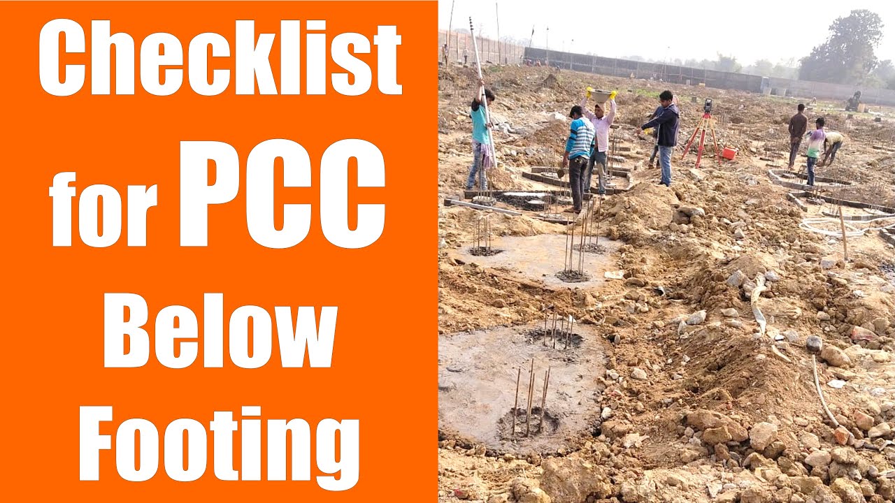 Checklist for PCC below Footing