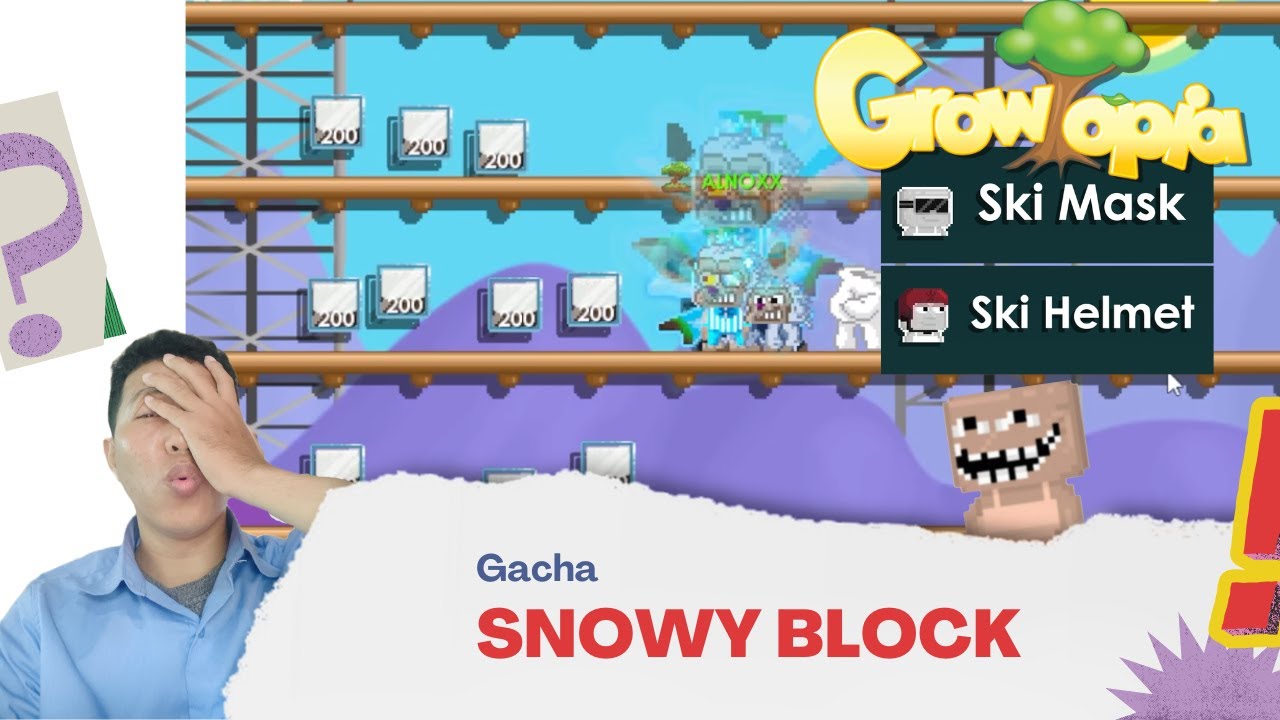 Gacha Murah Dengan Snow Block demi Ski Mask Growtopia