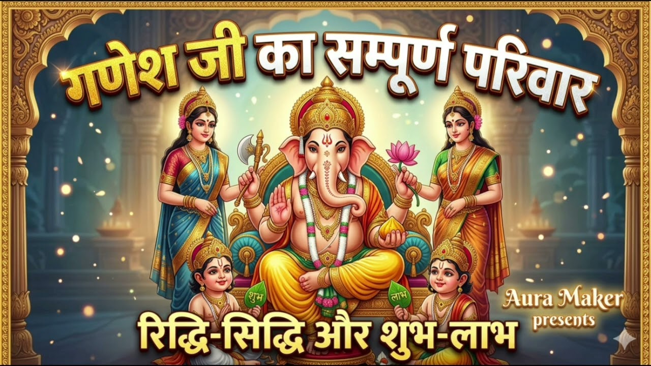 Ganpati Parivar Mantra | गणपति परिवार मंत्र | Ganesh, Riddhi Siddhi, Shubh Labh Mantra