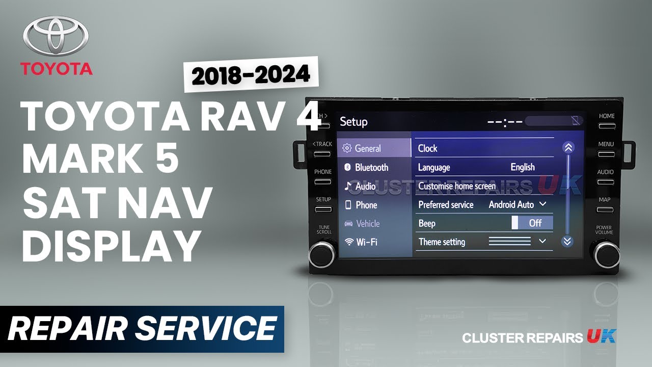 Toyota RAV4 2021-2024 Sat Nav Touchscreen Display Repair | No Touch, Flicker, Black/White Screen