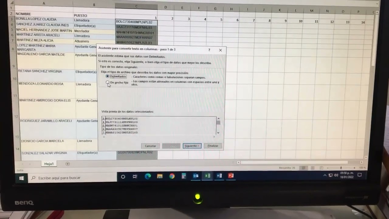 Cómo crear una lista de datos para Dc3 paso 1