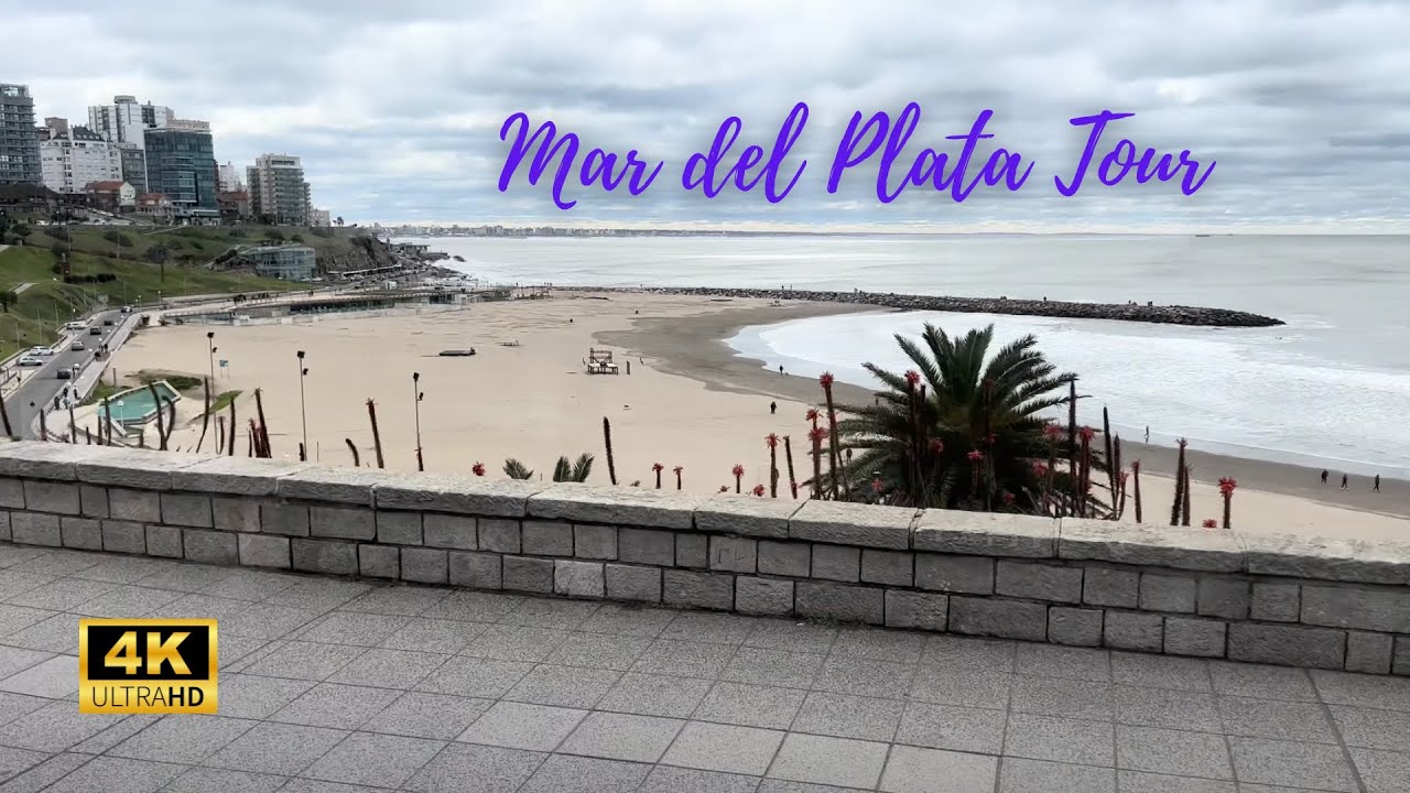 Mar del plata, Argentina -  City Tour Bus with Relaxing Music Compilation Chill Vibes - 4K