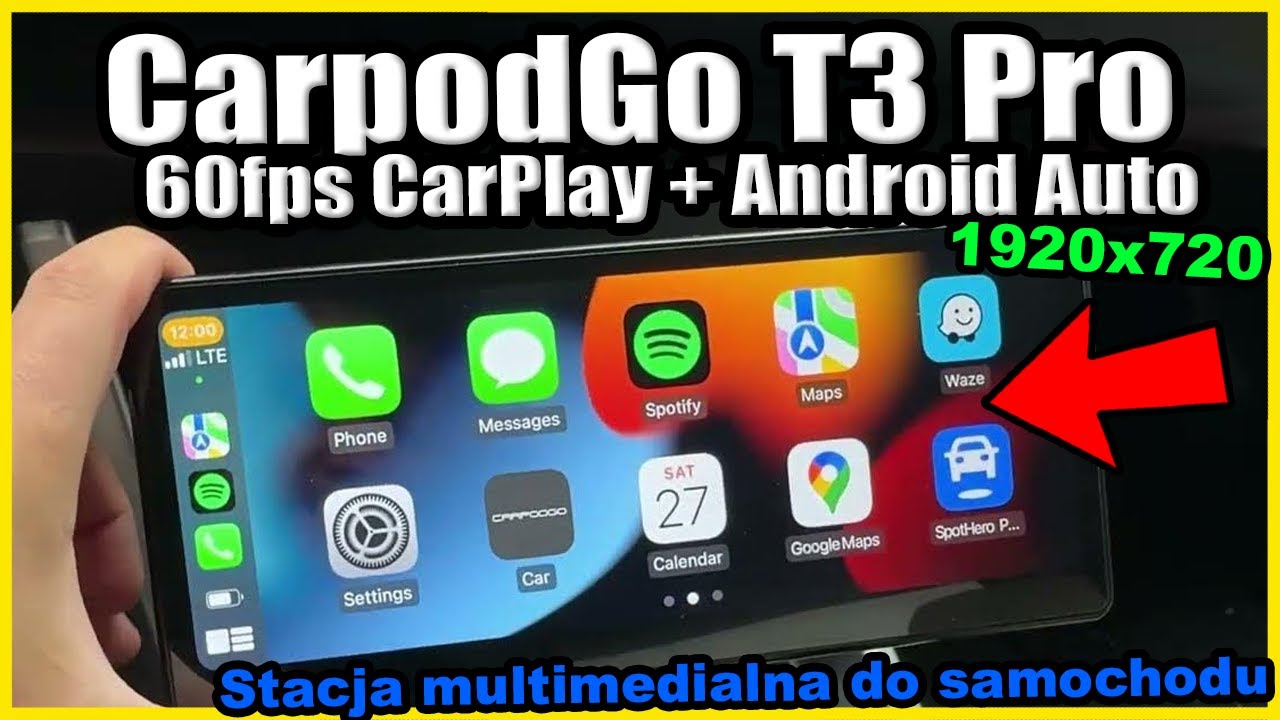 CarPodGo T3 PRO 60fps CarPlay”  Testuję multimedialną stację do auta