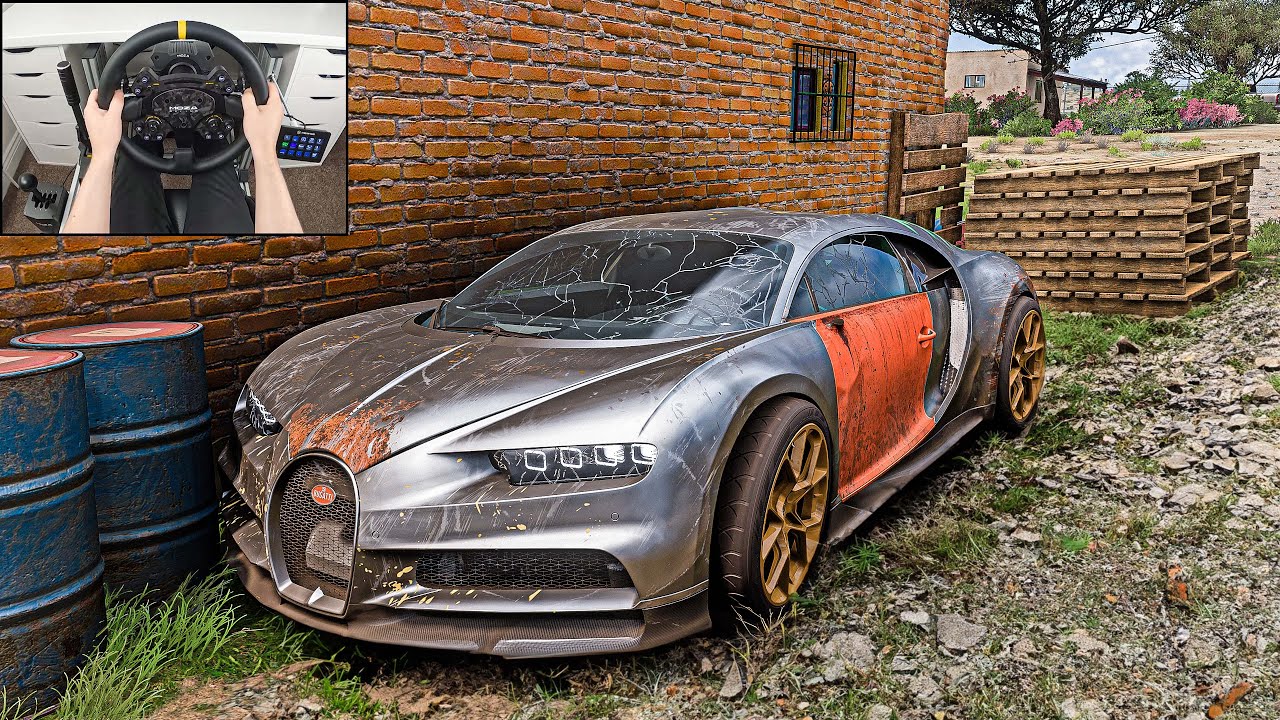 Rebuilding Bugatti Chiron - Forza Horizon 5 (Steering Wheel + Shifter) Gameplay