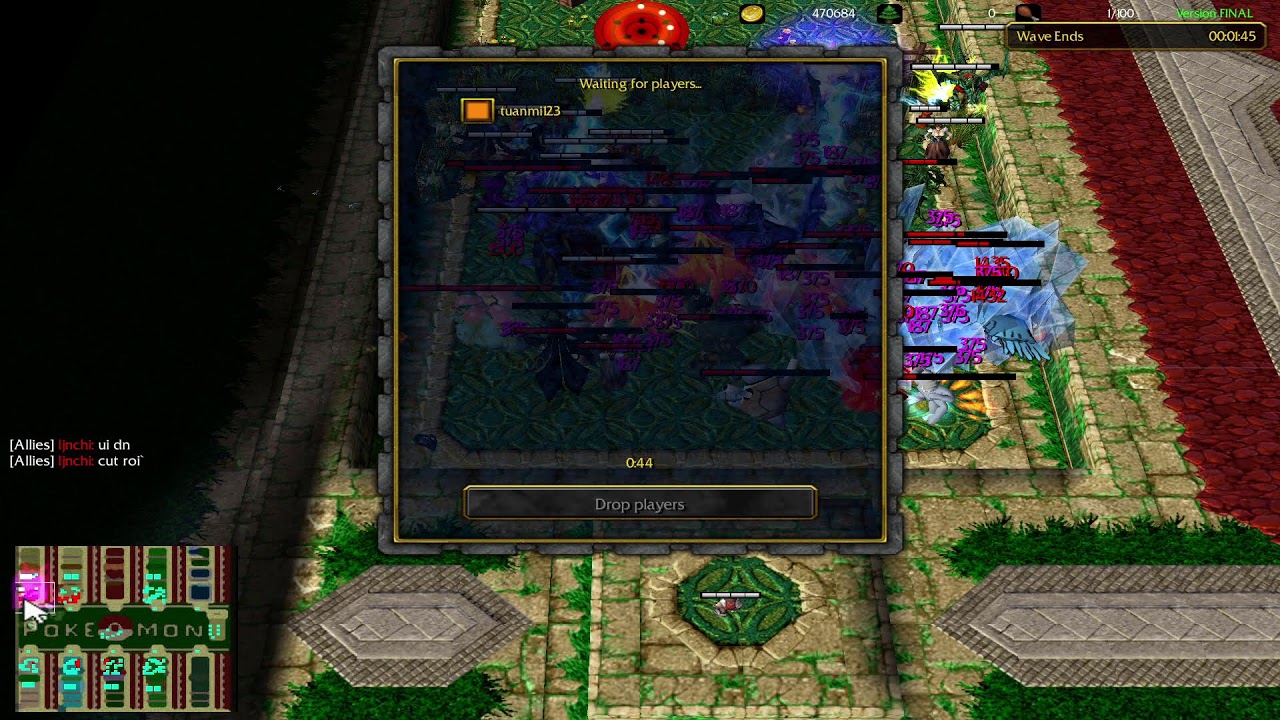 #warcaft3 pokemon defense - groudou, tiny ko machop :(