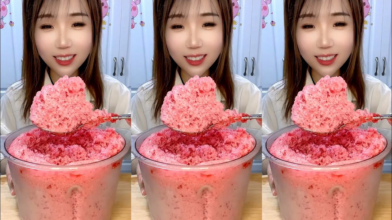 ASMR SHAVED ICE EATING / ICE EATING. YY