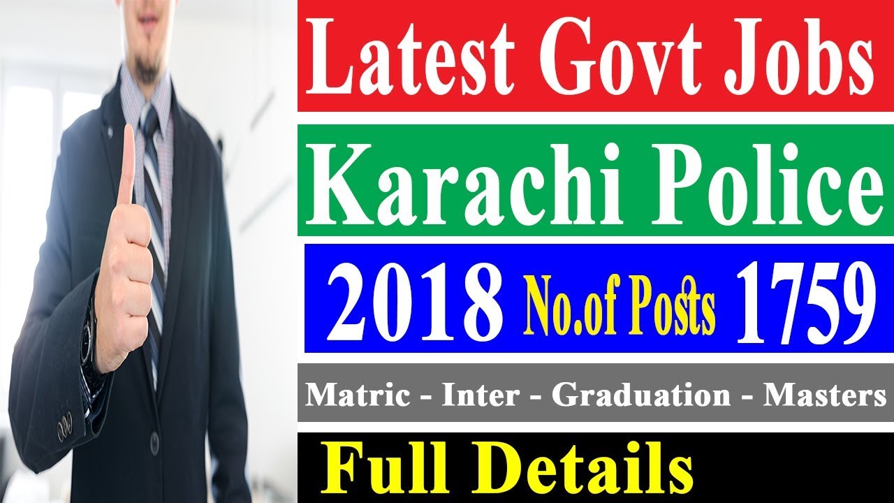 Karachi Police Jobs in Sindh Government 2018 - Sindh Police Jobs in Karachi 2018 - Govt Jobs Finder