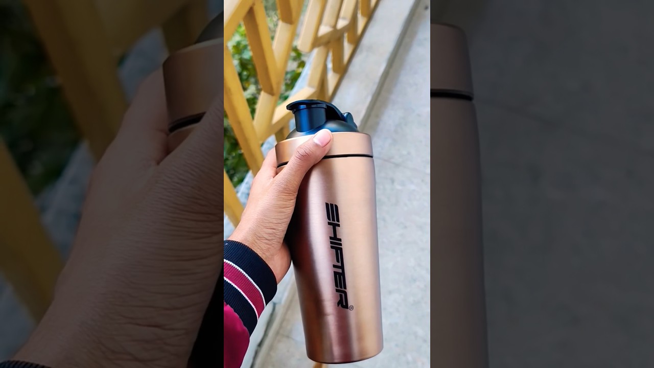 SHIFTER Gym Stainless Steel Shaker Bottle for Protein Shaker short unboxing