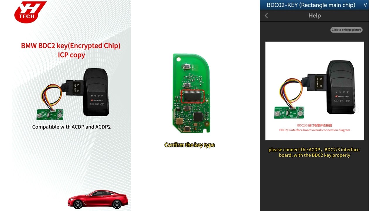 Yanhua Mini ACDP2 Copy BMW BDC2 Encrypted Key with BDC2 Solder Free Adapter- OBDII365