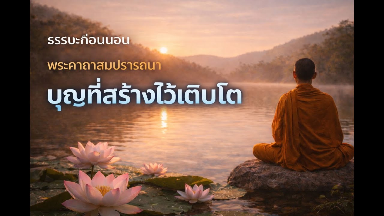 ธรรมะก่อนนอน พระคาถาสมปรารถนา บุญที่สร้างไว้เติบโต