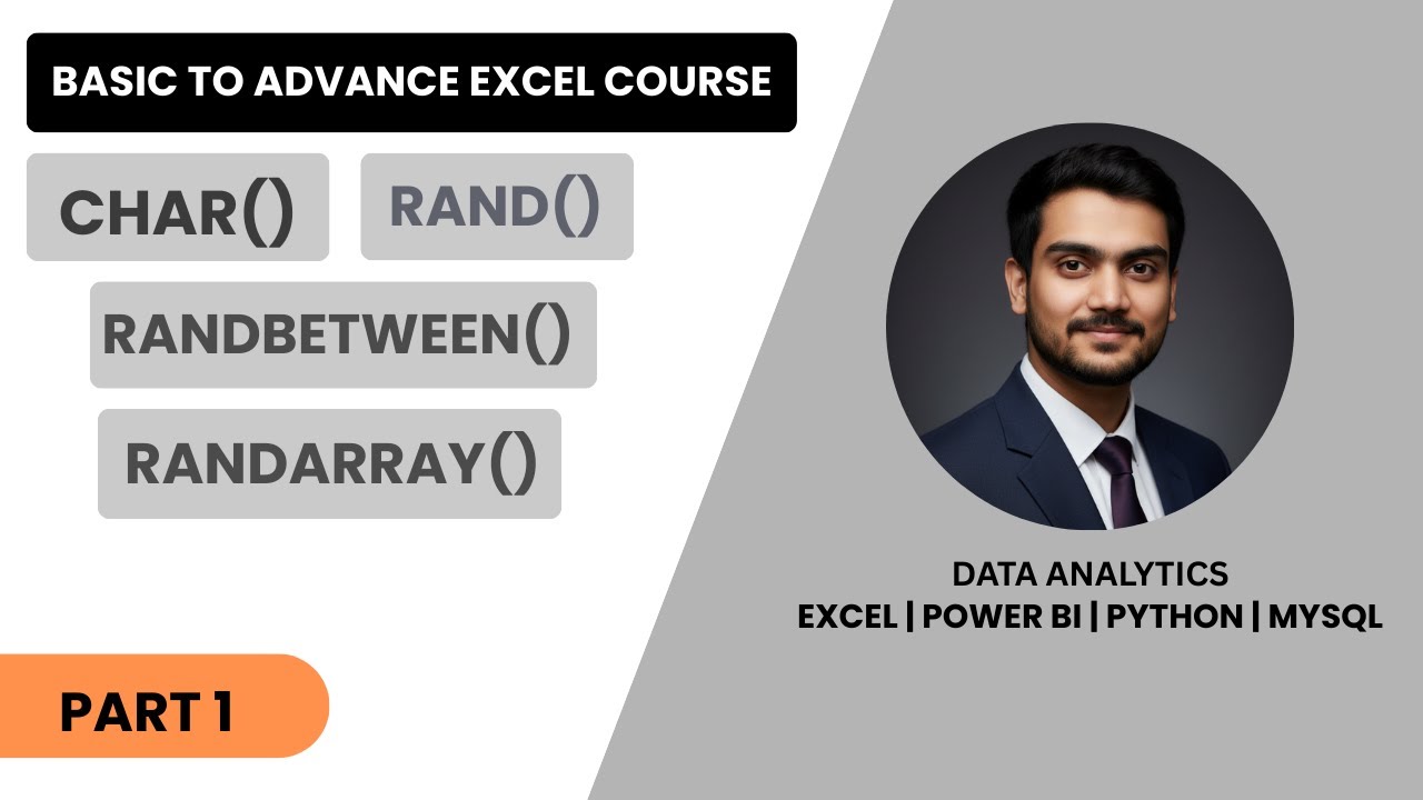 Excel Formula Learn 2026 (CHAR RANDBETWEEN RAND RANDARRAY) (Part 1)