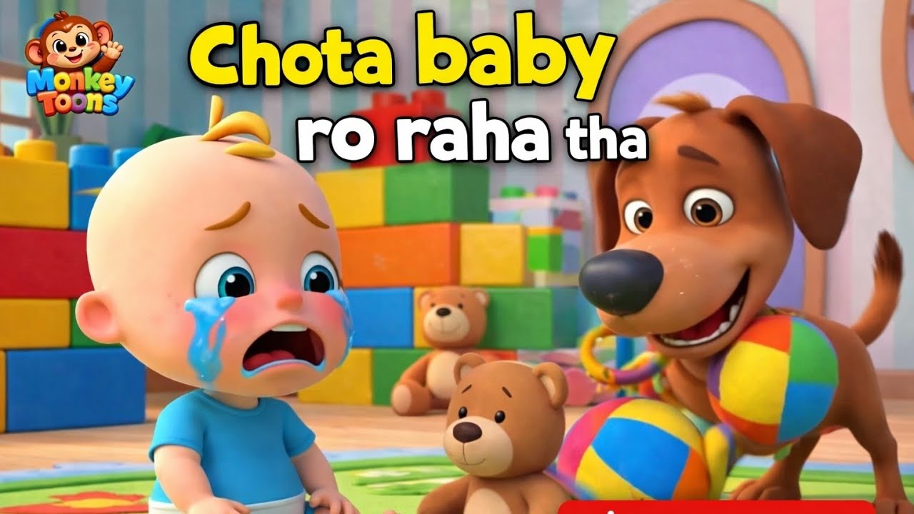 मुन्ना रो रहा था | Chota Baby Ro Raha Tha | Popular Hindi Rhymes । monkey Toons Hindi nursery rhymes