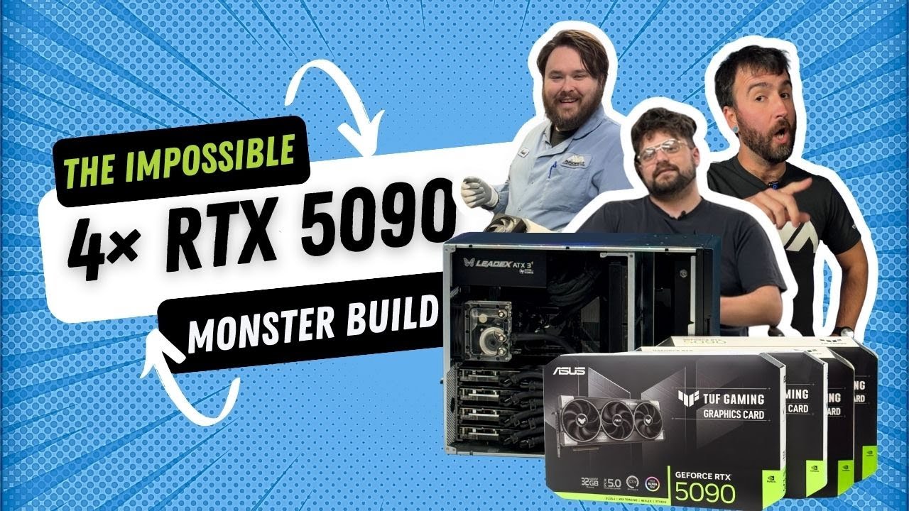 Extreme Custom Workstation | 4&times; NVIDIA RTX 5090 GPUs + AMD Threadripper 7975WX in a 5U Rackmount!