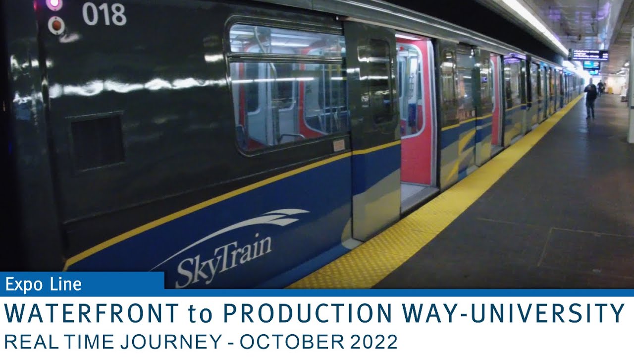 🚇 TransLink SkyTrain - Real Time Journey - Expo Line - Waterfront to Production Way-University