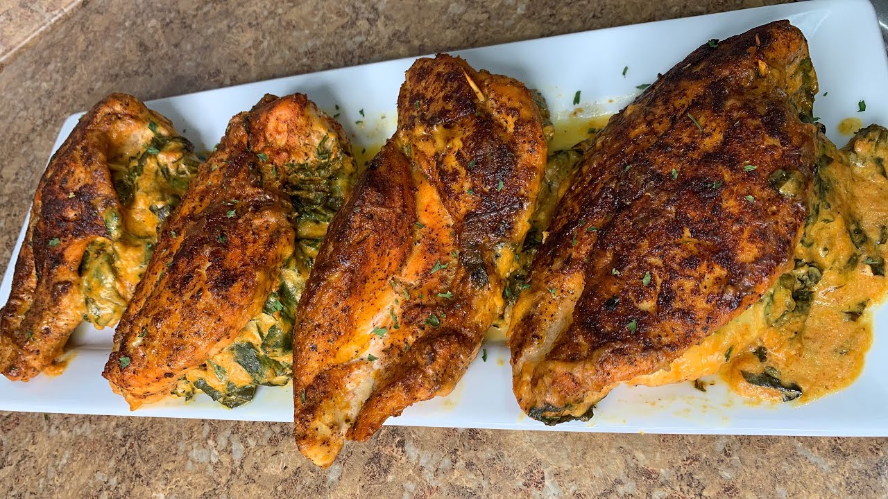 Stuffed Chicken Breast With Spinach & Cheese