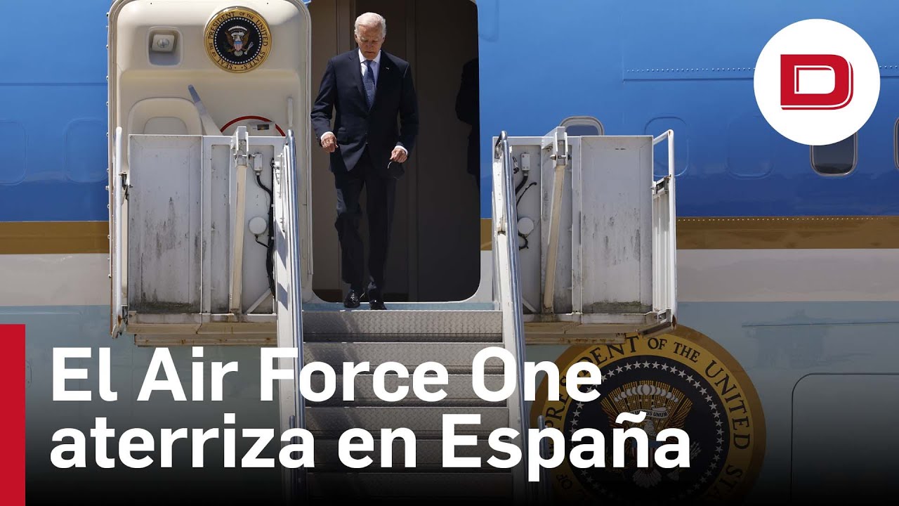 Así ha sido el aterrizaje del Air Force One con el presidente Biden a bordo en Madrid