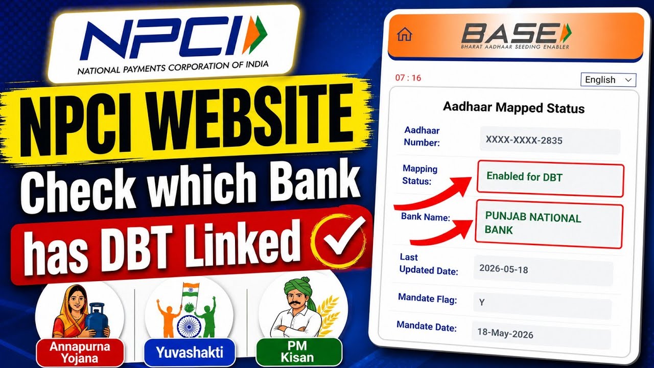NPCI DBT Link Status Check | Check which Bank has DBT Linked | NPCI Aadhaar Seeding Status Check